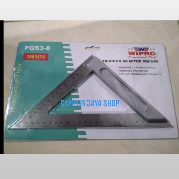 

Penggaris Segitiga Siku Tukang Wipro 200mm 8 Inchi