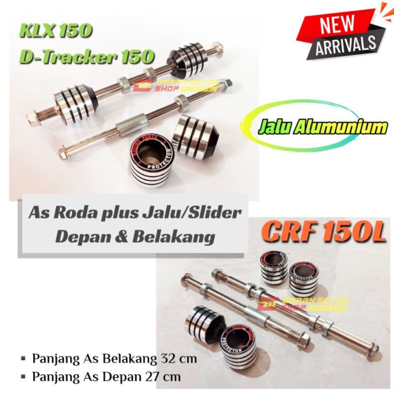 JALU AS RODA KLX & CRF JALU ALUMUNIUM AS RODA KLX DEPAN BELAKANG  JALU AS RODA CRF DEPAN BELANG KLX 