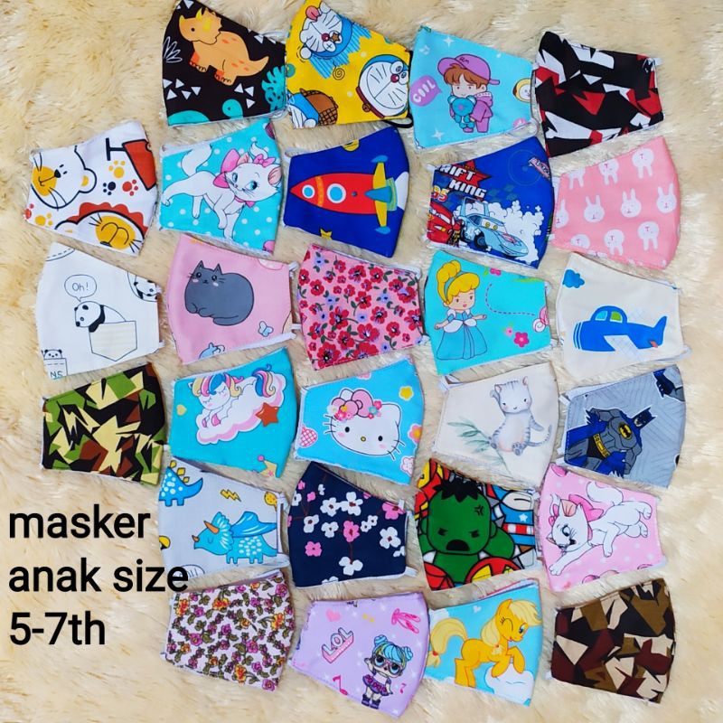 Masker kain anak 2ply murah