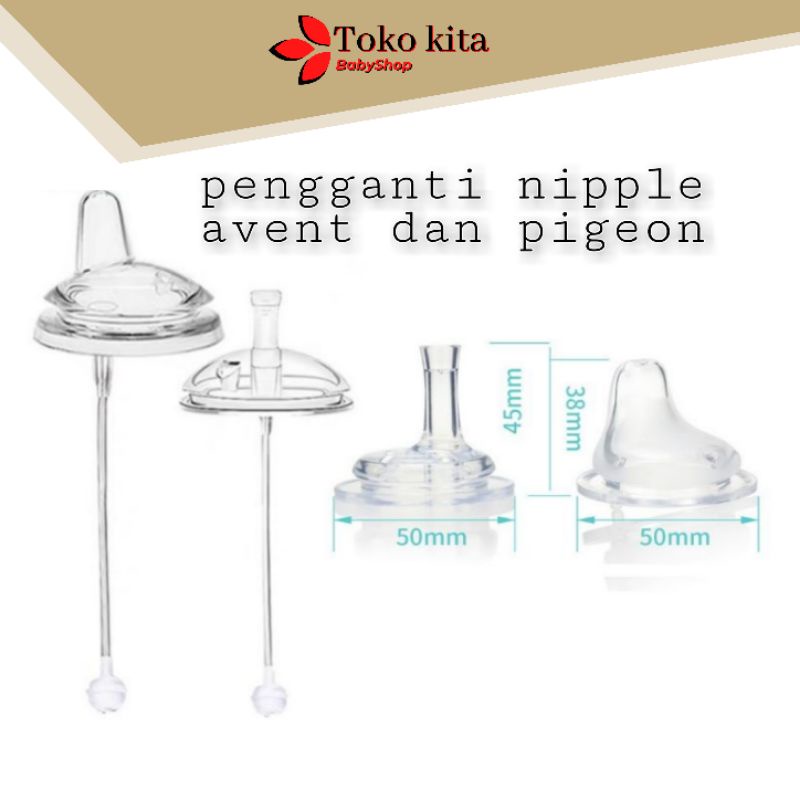 Sedotan Pengganti Nipple  untuk Botol Pigeon wide neck   Avent natural Avent Classic