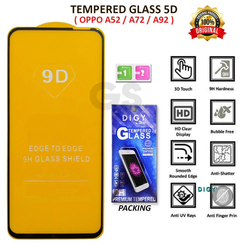 Tempered Glass  5D 10D OPPO A5S A7 A12 A11K A8 A31 A37 NEO 9 A52 A72 A92 A53 A33 A32 A91 F15 RENO 3