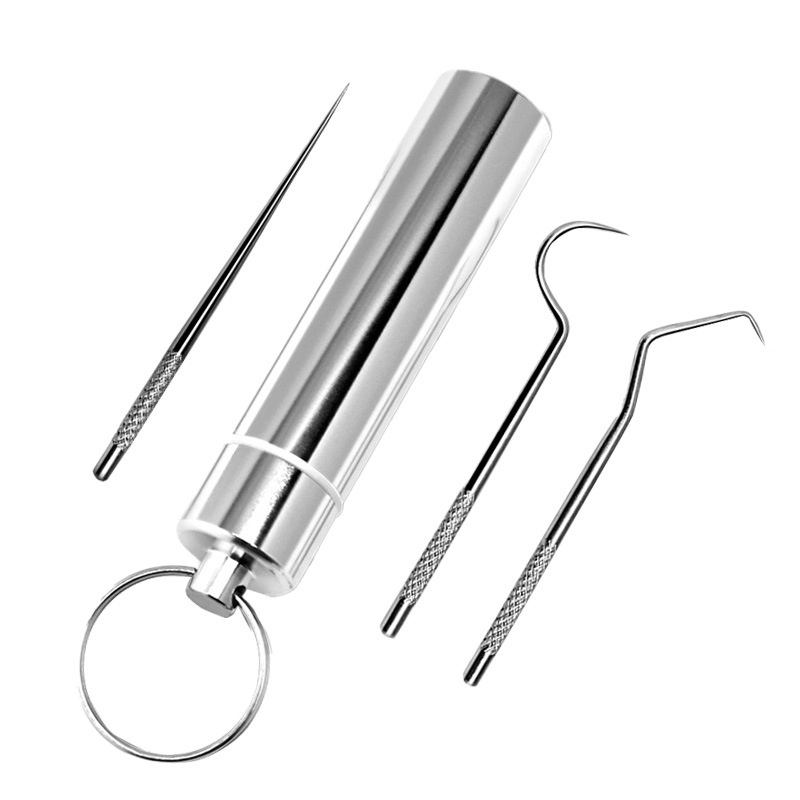 JOS1474 Tusuk Gigi Portable Set 3 Pcs Pembersih Gigi Dengan Holder Penyimpanan
