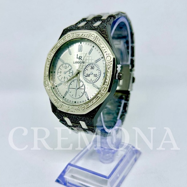 CREMONA Jam Tangan Fashion Laki-Laki Analog - Motif Batik Chrono, Import, dan Mewah, Cocok untuk Cowok Pria Keren