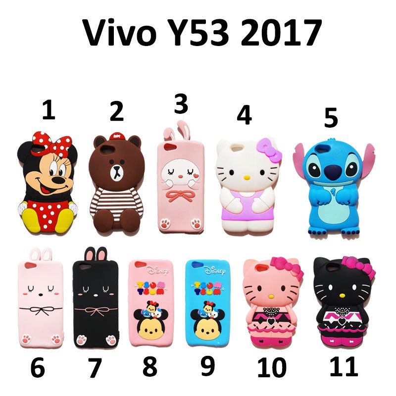 Silikon 3D karakter Silicon   VIVO Y53 2017 softcase boneka karakter lucu / silikon tebal karakter lucu / case anak anak warna biru / pelindung hp