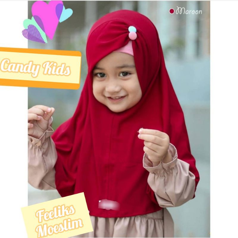 Hijab Anak Candy / Jilbab nyaman lucu murah kualitas PREMIUM