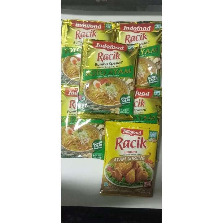 

PROMO BELI 5 GRATIS 1 BUMBU AYAM 26GR Indofood Racik Bumbu Soto Ayam 45g