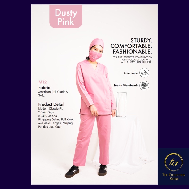 BAJU OK MEDELLIN / BAJU OKA , BAJU JAGA / SCRUB MEDIS , BAJU PERAWAT LENGAN PANJANG (UNISEX)