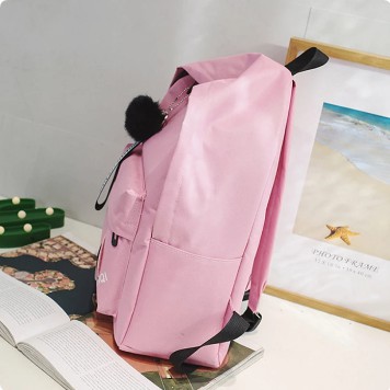 Tas Ransel Wanita / Ransel Femme / Tas Ransel Korea / Tas Ransel Wanita Anak Sekolah Remaja / Tas Ransel Wanita Hangout / Tas Backpack (Free Pom Pom)