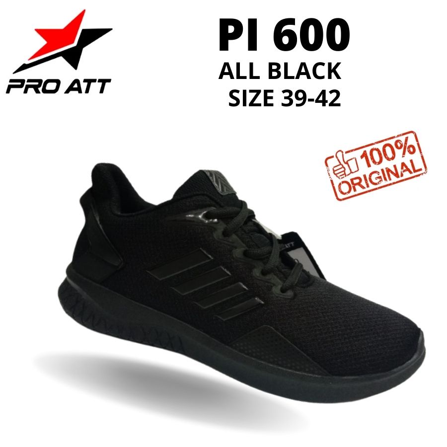 SEPATU SEKOLAH PRO ATT PI 600 - PC 870 HITAM/HITAM PUTIH SIZE 39-42 SEPATU TALI SEPATU OLAHRAGA SNEAKER PRIA SEPATU KERJA