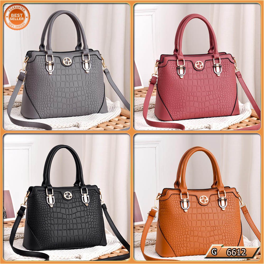 ⏩TBS⏪ G 6612 TAS SELEMPANG BISA HANDBAG CANTIK TAS KERJA WANITA MODIS FASHION IMPORT