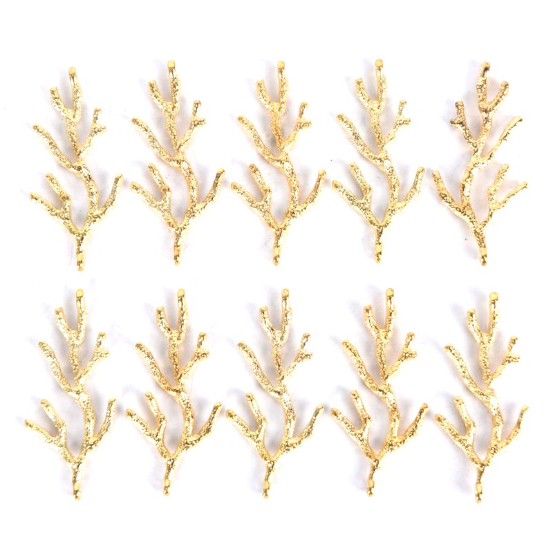 Hbid Glory 10Pcs / Set Liontin Bentuk Cabang Pohon Bahan Alloy Gaya Vintage Untuk DIY Perhiasan