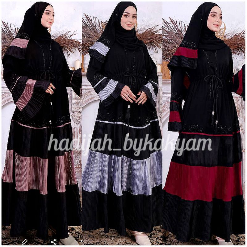 GAMIS ABAYA PLISKET FASHION MUSLIM FARASYA BY KAK YAM COLLECTION ORI
