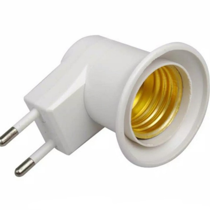 Adaptor Colokan Konverter Lampu LED Tipe EU Untuk Fitting Bohlam E27