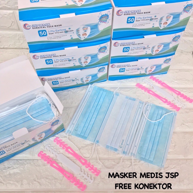 MASKER MEDIS EARLOOP JSP 3PLY (m/MASKER TERMURAH