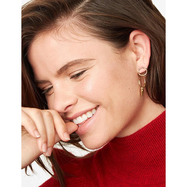 LRC Anting Tusuk Fashion Gold Irregular Geometric Earrings D07686