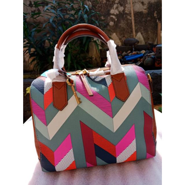 Tas Fossil Fiona Chevron Satchel