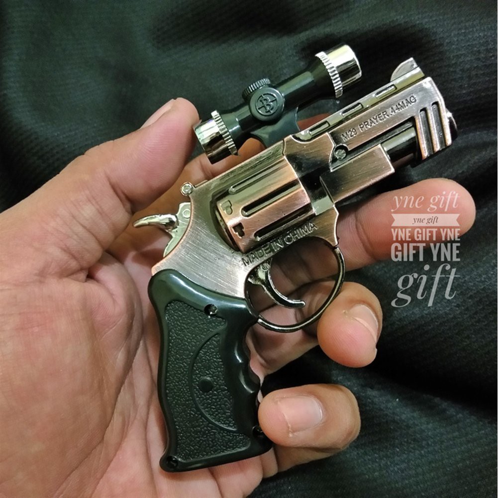 MURAH  COD  Korek Gas Pistol Revolver Mini Laser Korek Api Unik Mancis Murah