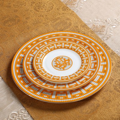 Piring Makan 'H' Keramik Barat Steak Plate Nordic Mewah Perjamuan Tableware Houseware