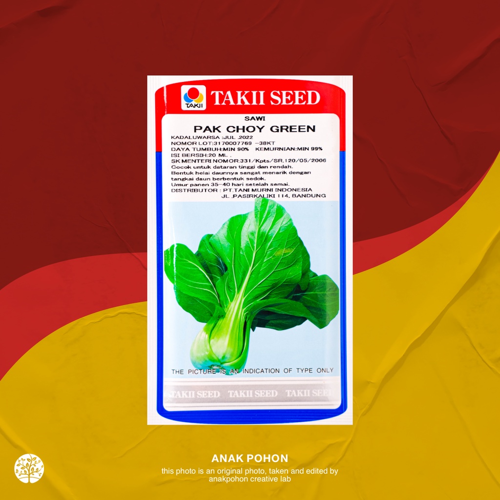 (1 PACK) Benih Sawi Pak Choy Green Pakcoy Hijau - TAKII SEED - 20 GRAM