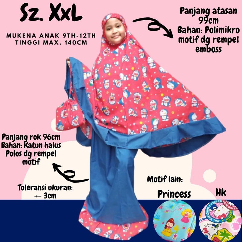 Mukena anak karakter usia junior 9-12 tahun bkn rukuh mukena katun catra anak nablfashion