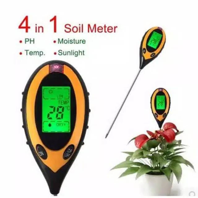 Digital Soil Analyzer Tester Meter Alat Ukur Kondisi Tanah 4 in 1 Suhu Sunlight