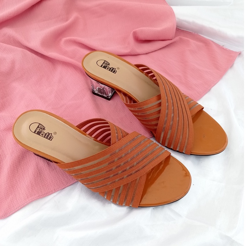 SW 99 Sandal Heels Kaca wanita 5 cm Karet Silang AMT-16