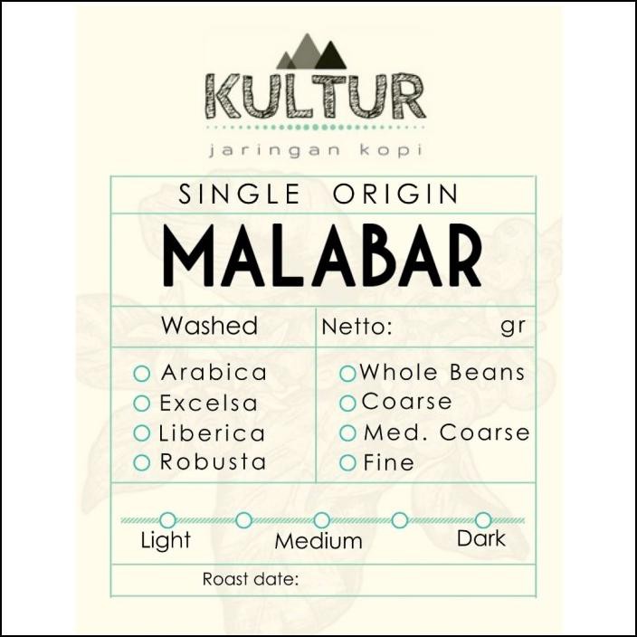 

COFFEE BEAN BIJI KOPI ARABIKA MALABAR 500 GR - MEDIUM ROAST, BEANS