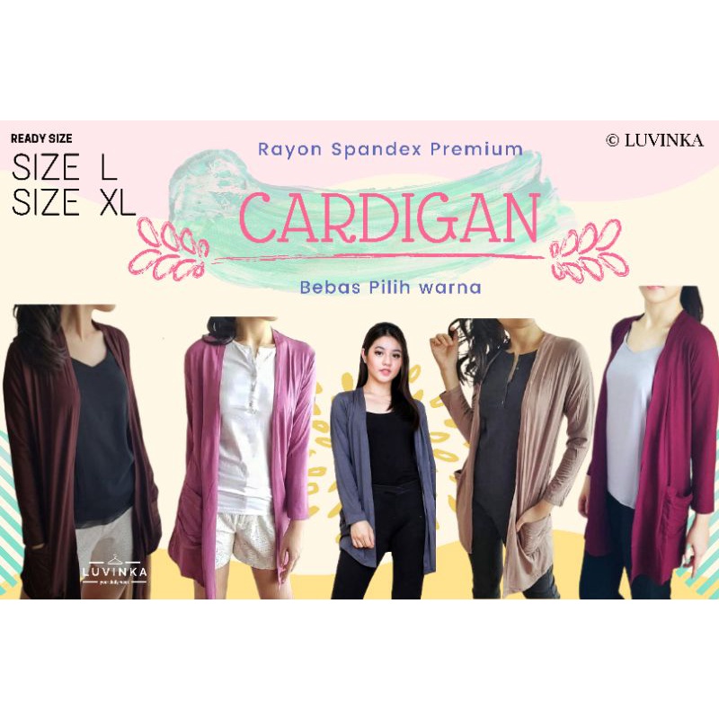 Cardigan Outerwear | Kardigan murah | Bahan Adem | Kaos Rayon Spandek | Melar