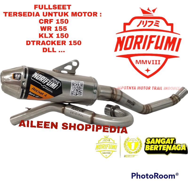 Knalpot Norifumi Rocket 4 Bore up Kompetisi Crf Klx Wr155
