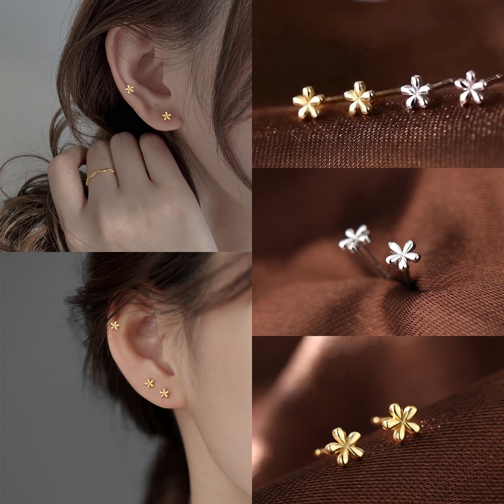 【COD Tangding】Anting Tusuk Bentuk Bunga Mini Untuk Wanita