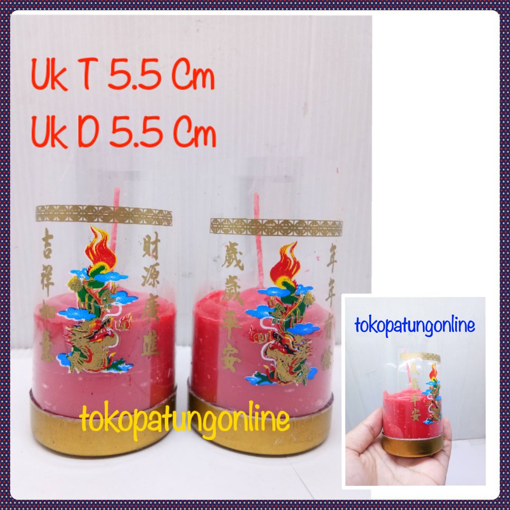 Lilin Merah Naga Anti Angin 1 Per 4 kati