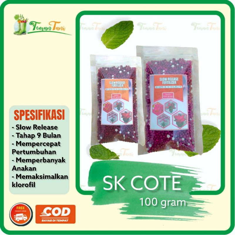PUPUK MERAH SK COTE OSMOCOTE SLOW RELEASE 100 GRAM