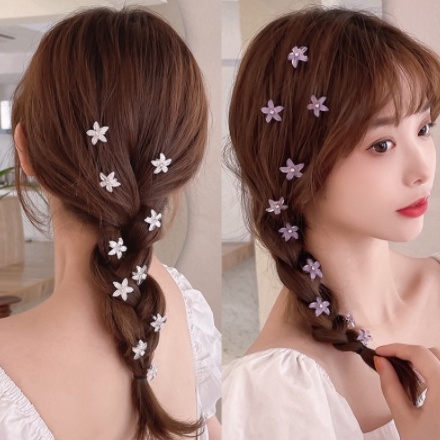 Jepit Rambut Elegan Motif Bunga Daisy warna Pastel - Jepit Poni Ornamen Mini Hair Claw Clips