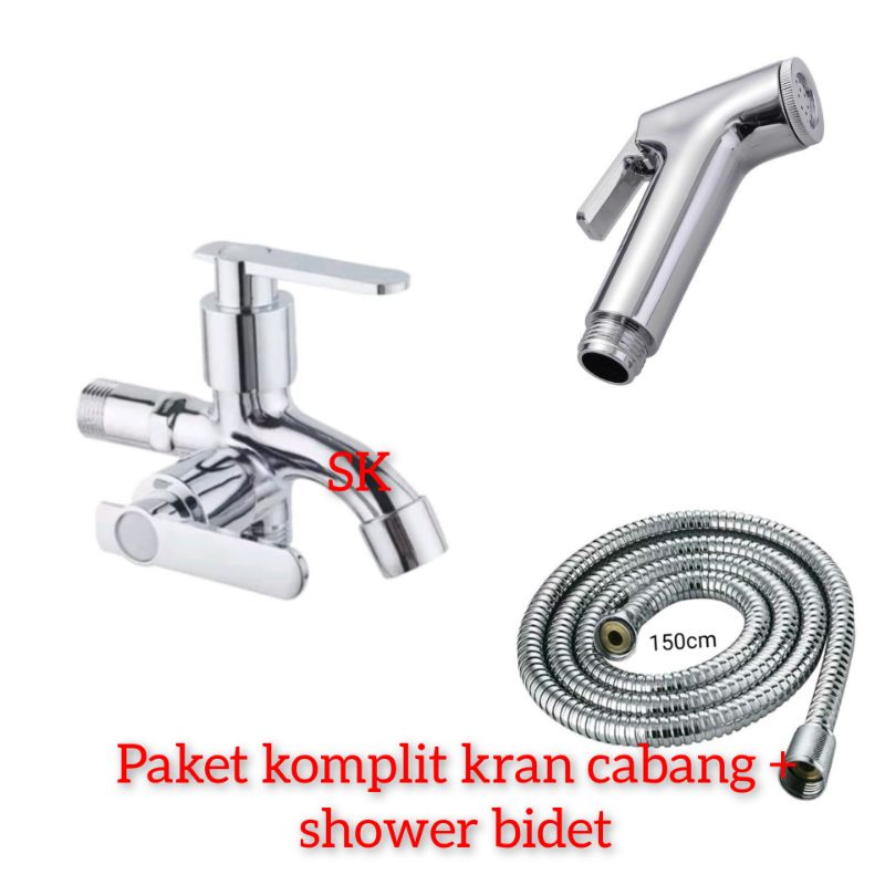 MURAH PAKET STOP KRAN KERAN CABANG DOUBLE DAN JET SHOWER BIDET SHOWER CEBOK KAMAR MANDI