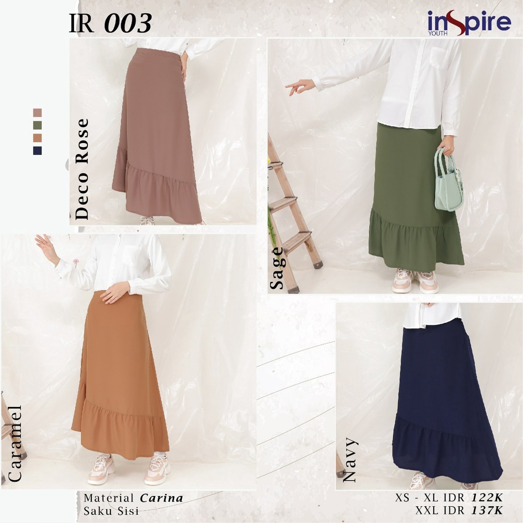 Inspire Rok IR 003 Bawahan Polos Bahan Carina Model Simple by youth inspire