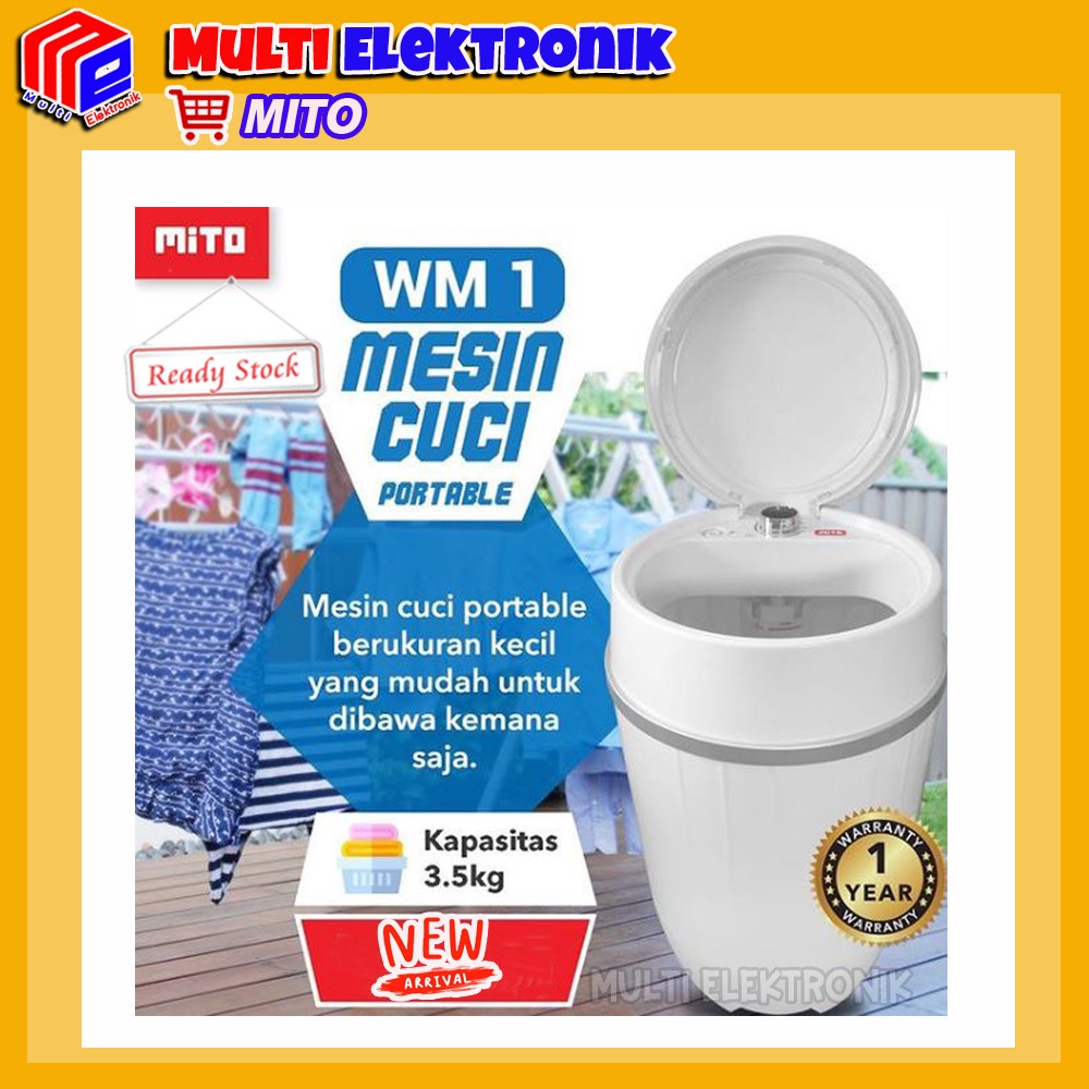 Mesin Cuci Portable Mito WM1 - Mesin Cuci Mini Portable 3,5 KG