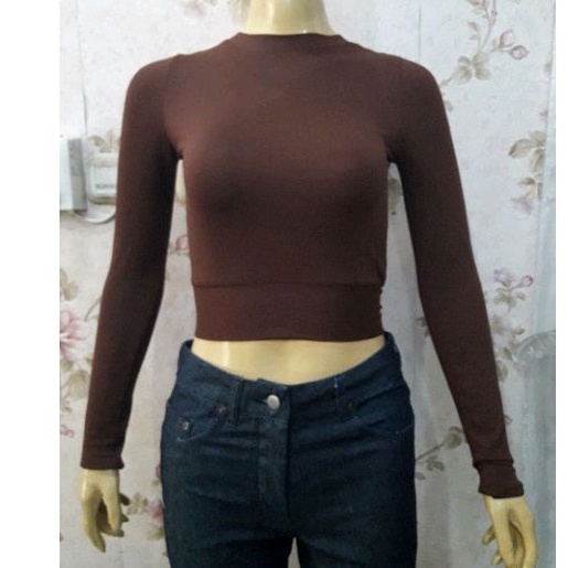 Croptop lengan panjang branded export termurah