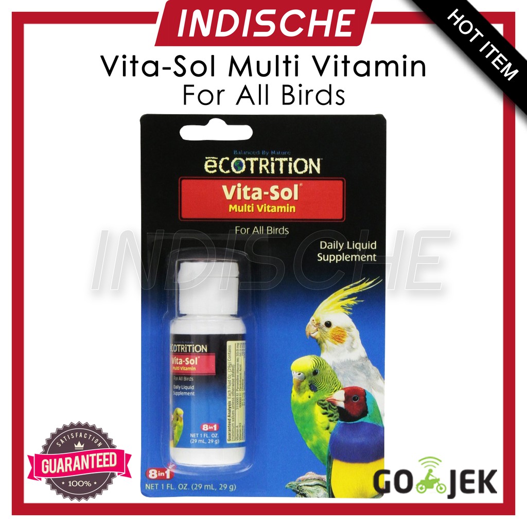 Vitasol Multi Vitamin untuk Semua Jenis Burung Parrot Kicau Macaw 29ml