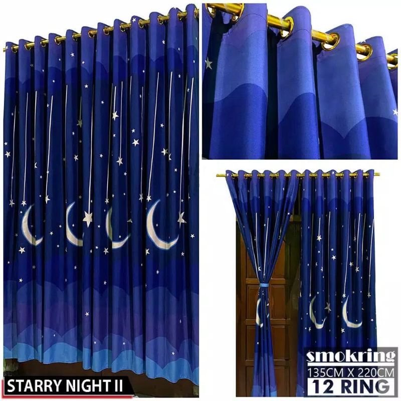 Gorden Smokering Besar 12 Lubang Motif Stary night