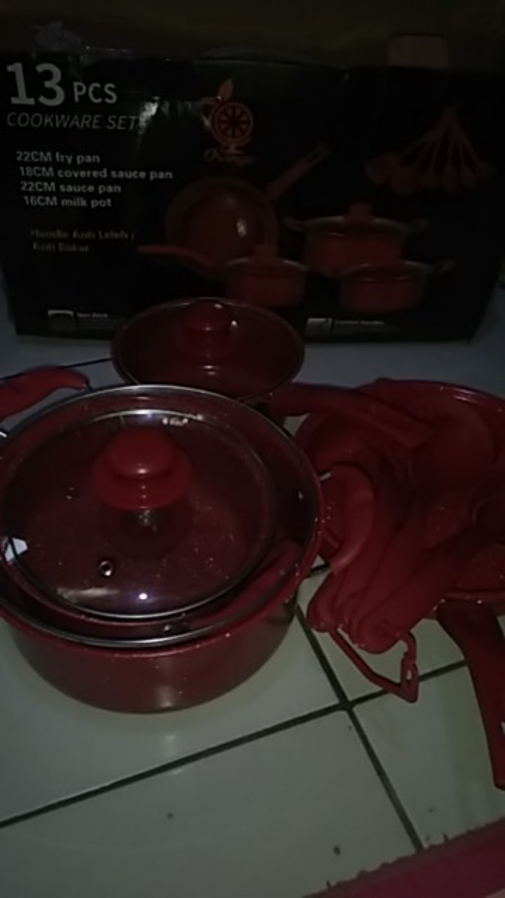 [serbu Murah] Panci Set 13 Cookware Tutup Kaca Serbaguna Termurah