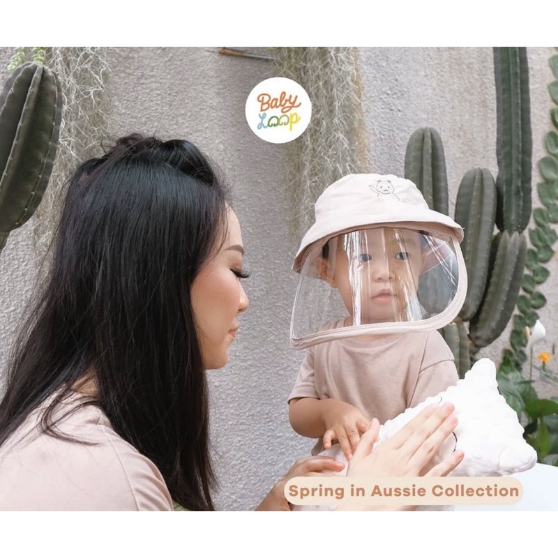 Babyloop Bucket Hat + Face Shield Baby &amp; Kids topi baby loop