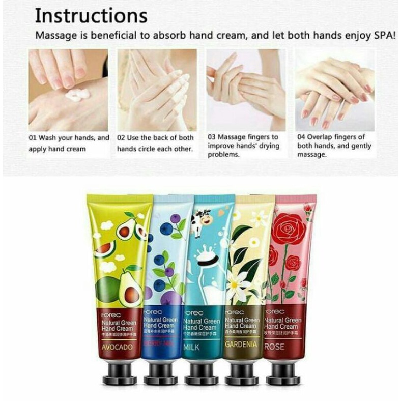 ROREC NATURAL GREEN HAND CREAM/HAND LOTION LOVE SECRET ROREC