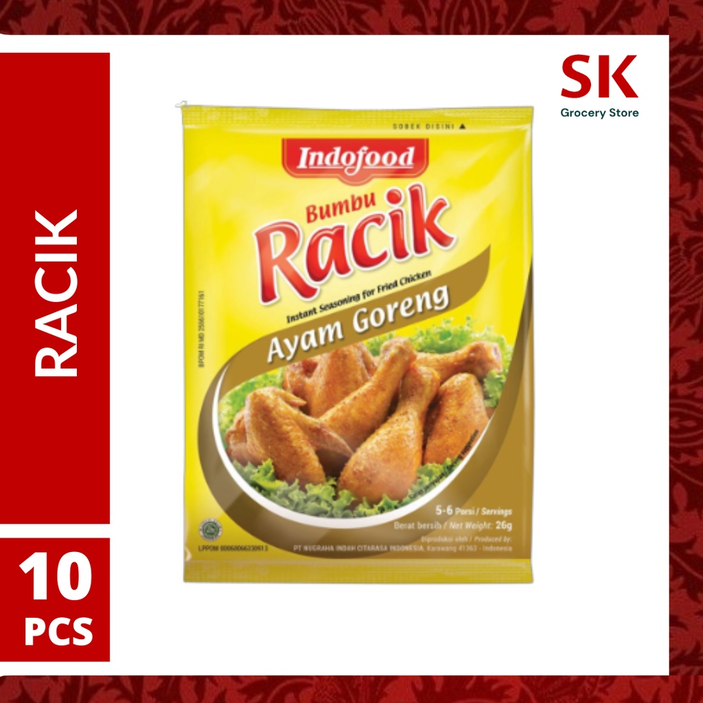 

[Harga Grosir] Indofood Bumbu Racik Instan Ayam Goreng 26gr x 10pcs (1 Renteng)