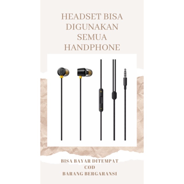 Headset Realme BudsHitam / In-ear Earphone realme buds [Qtop.id]