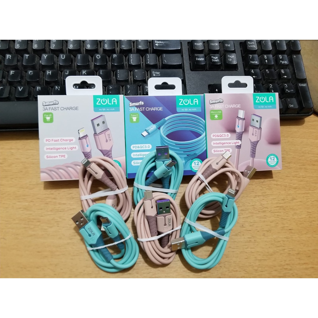 KABEL DATA MICRO FAST CHARGING KABEL CHARGER MICRO ZOLA SMURF MICRO KABEL DATA CHARGING MICRO USB