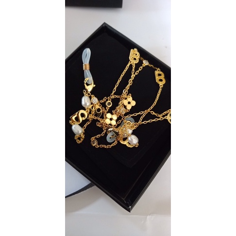 the everything monogram long chain gold buttonscarves