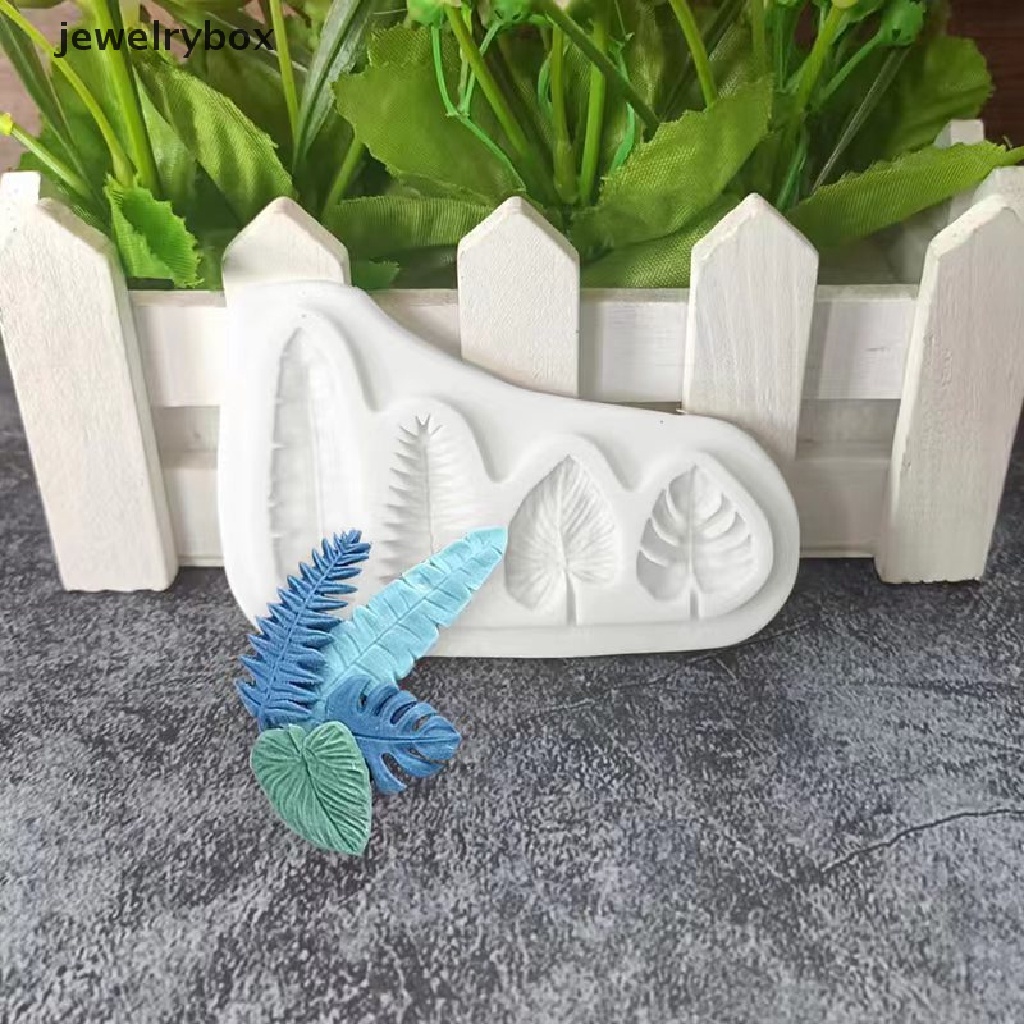 Cetakan Resin Bentuk 4 Daun Bahan Silikon Untuk Dekorasi Kue