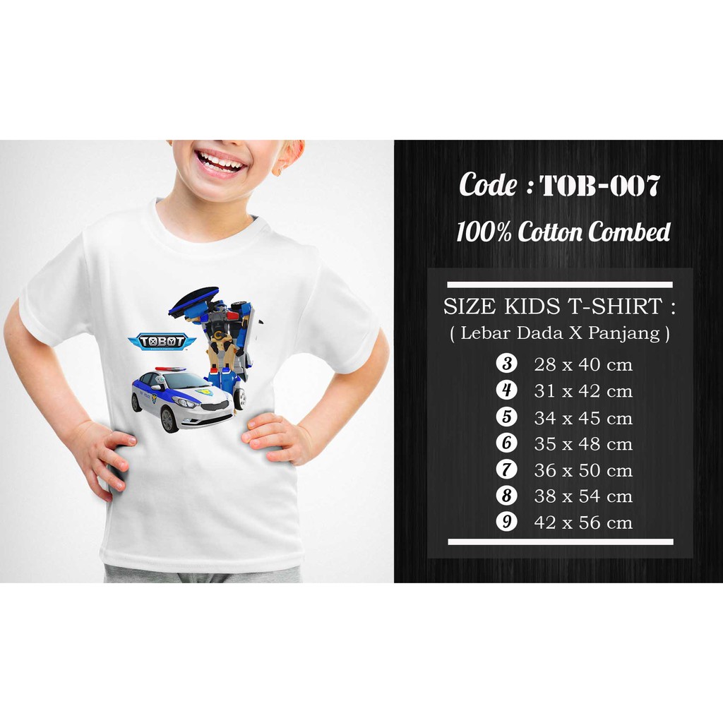 [FREE NAMA!!] Kaos Anak &amp; Family Tobot 100% COTTON PREMIUM