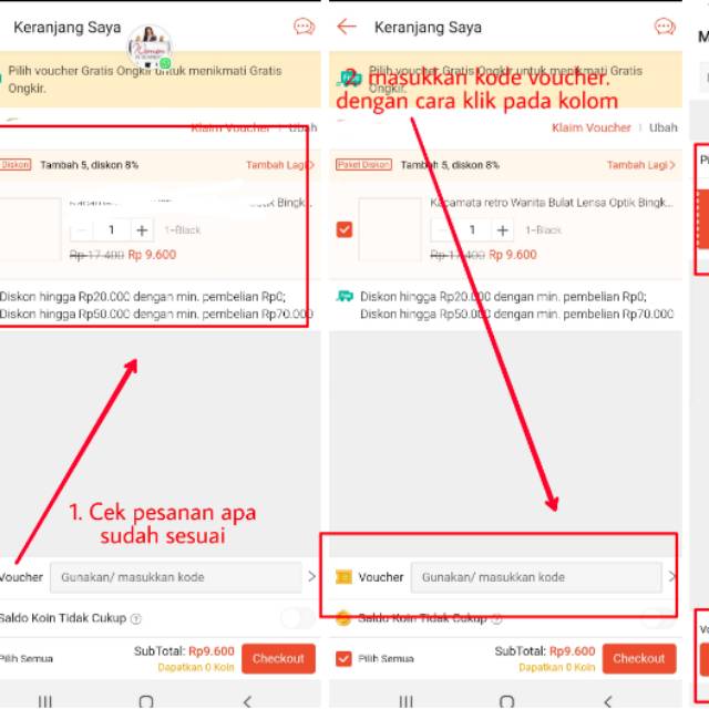 cara checkout shopee cod gratis ongkir