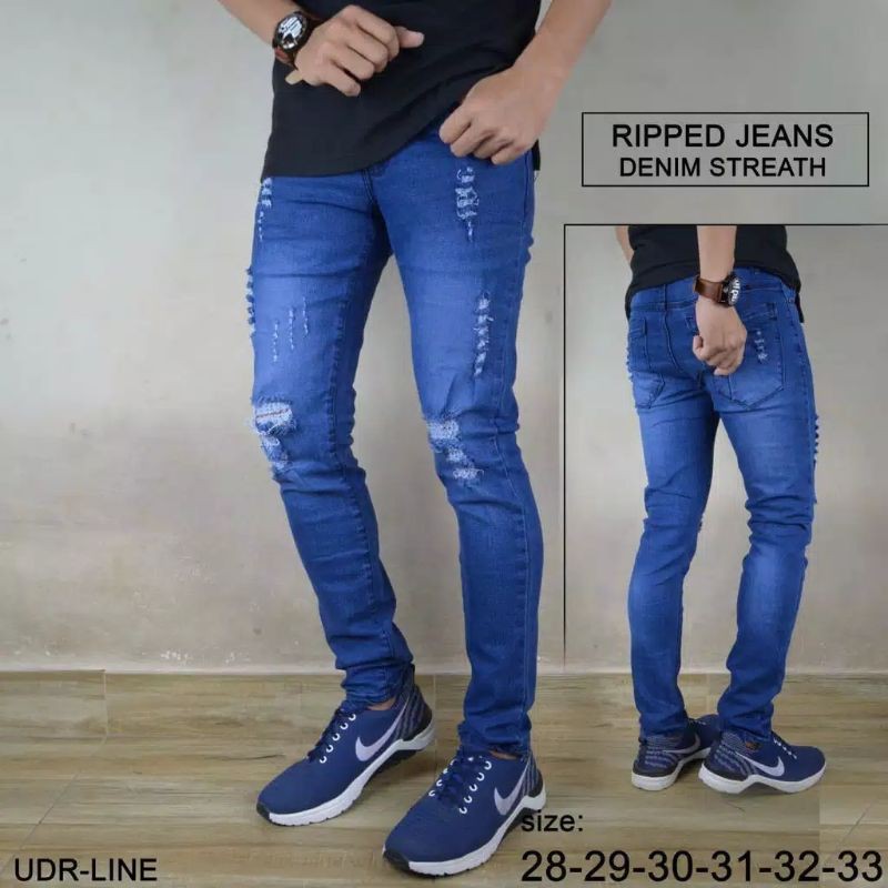 Celana sobek pensil/Celana Pria Sobek/terbaru Sobek/Jeans Sobek